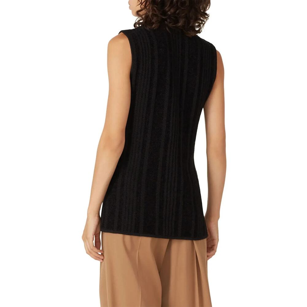 Thakoon Collective Crochet Sleeveless Sweater Top Knit Black Cream Velve… - Picture 7 of 10